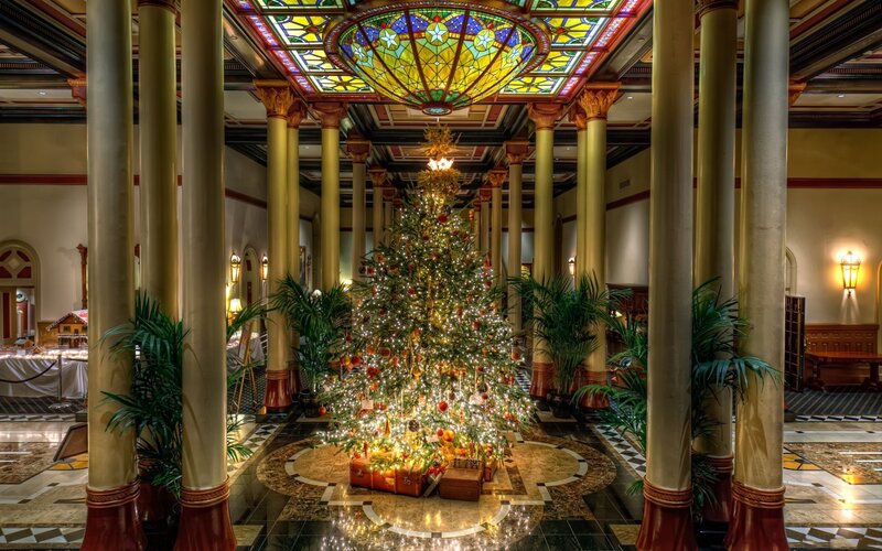 Christmas tree in grand lobby