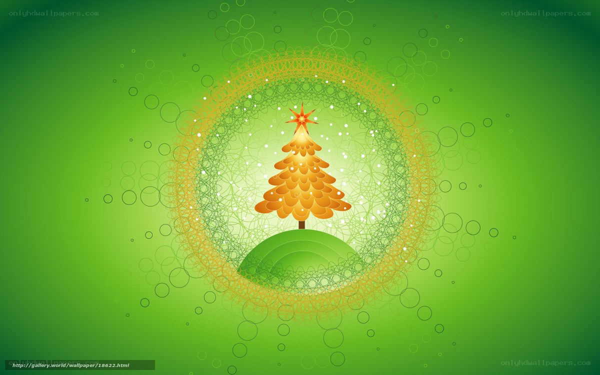 Christmas tree in green circle