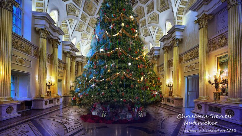 Christmas Tree in Hall — Green, Festive