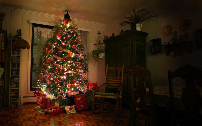 Christmas tree in living room