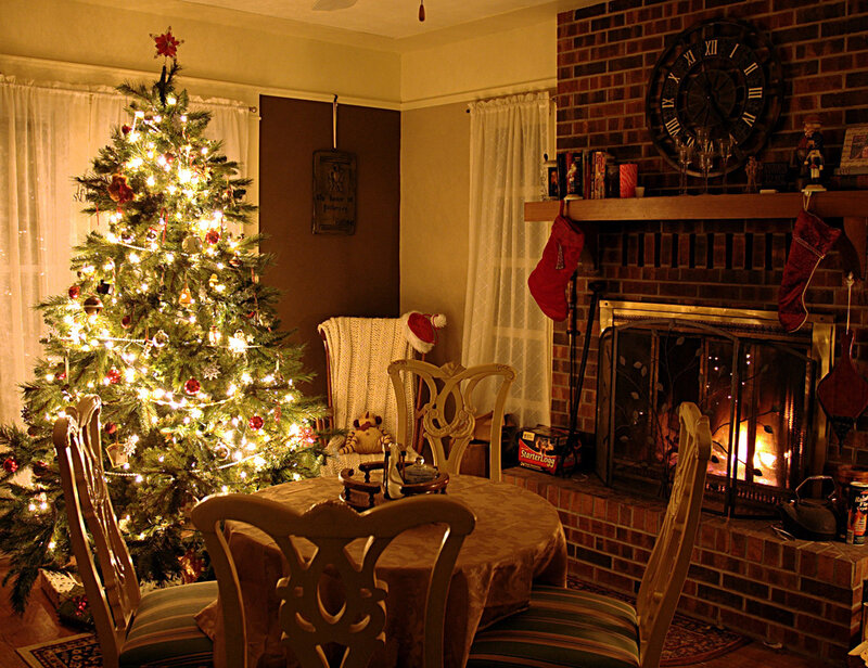 Christmas Tree in Living Room — Brown