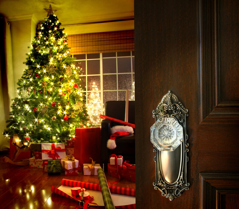 Christmas Tree in Living Room — Green