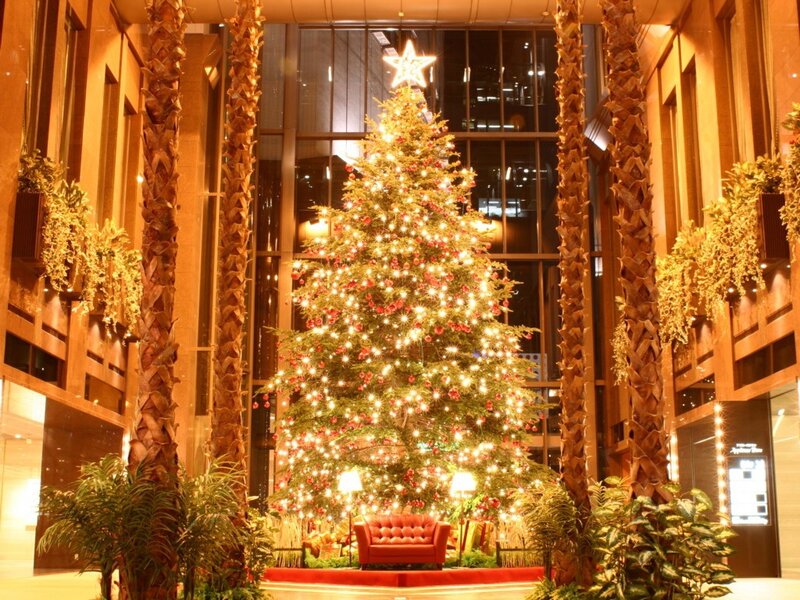 Christmas Tree in Lobby — Green