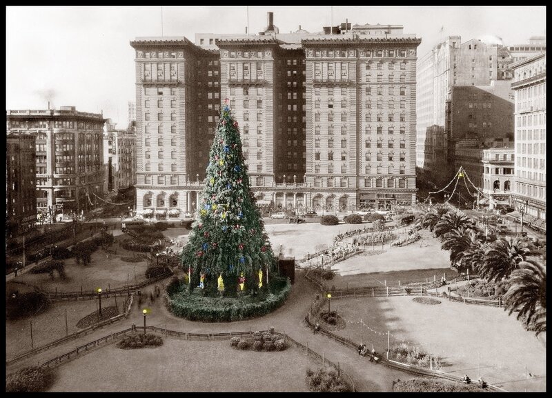 Christmas Tree in Plaza — Black