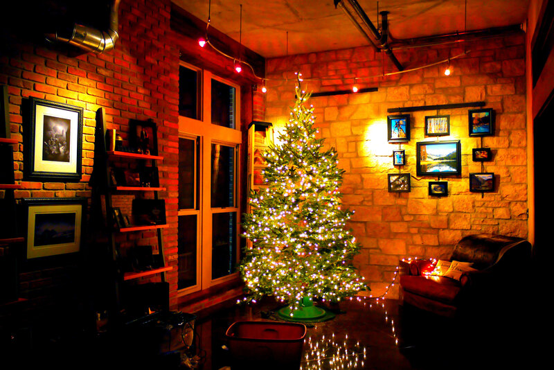 Christmas Tree in Room — Red