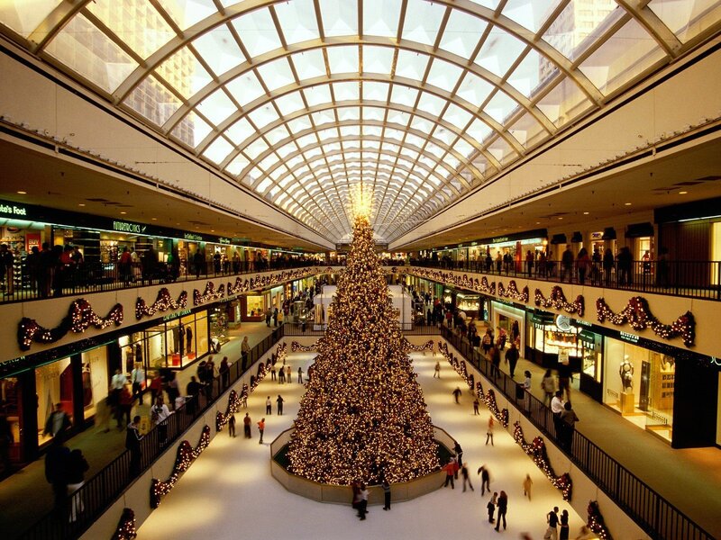 Christmas tree in shopping mall