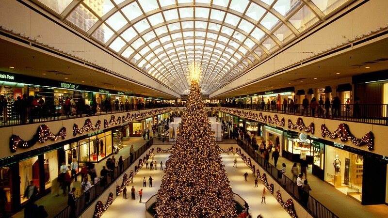Christmas tree in shopping mall