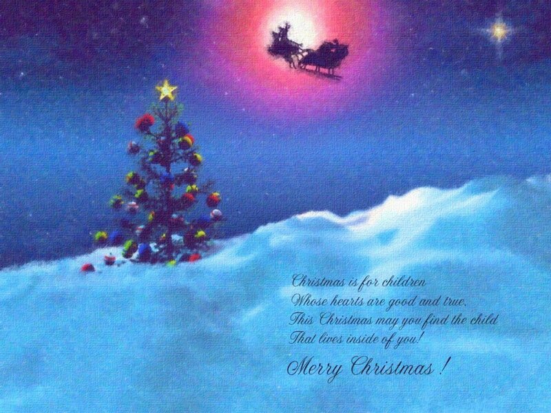 Christmas Tree in Snow — Blue, Serene