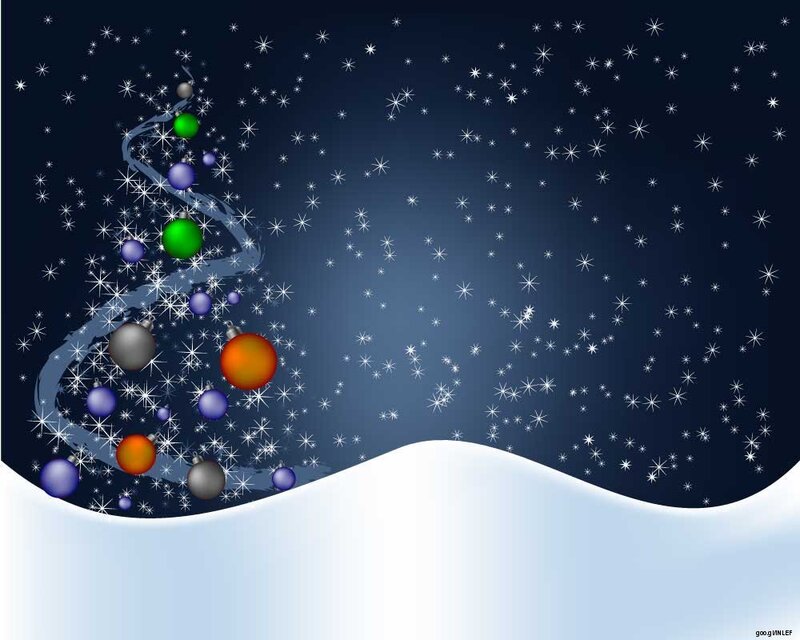 Christmas tree in snowy night