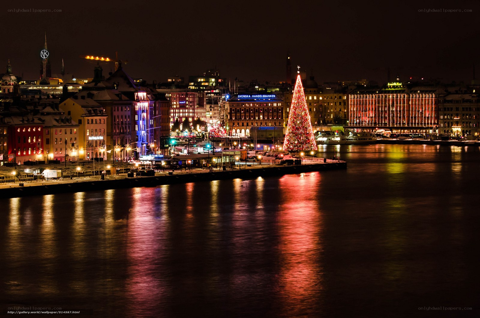Christmas tree in Stockholm harbor