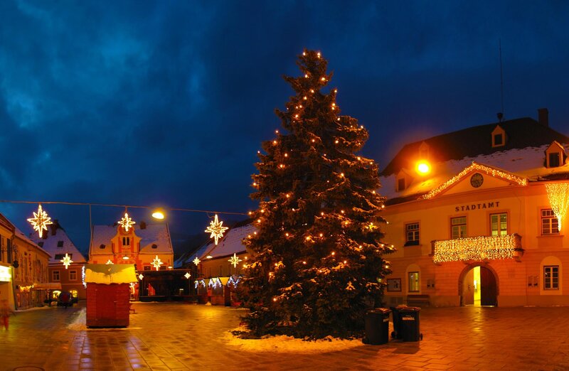 Christmas tree in town square