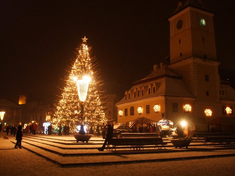 Christmas tree in town square