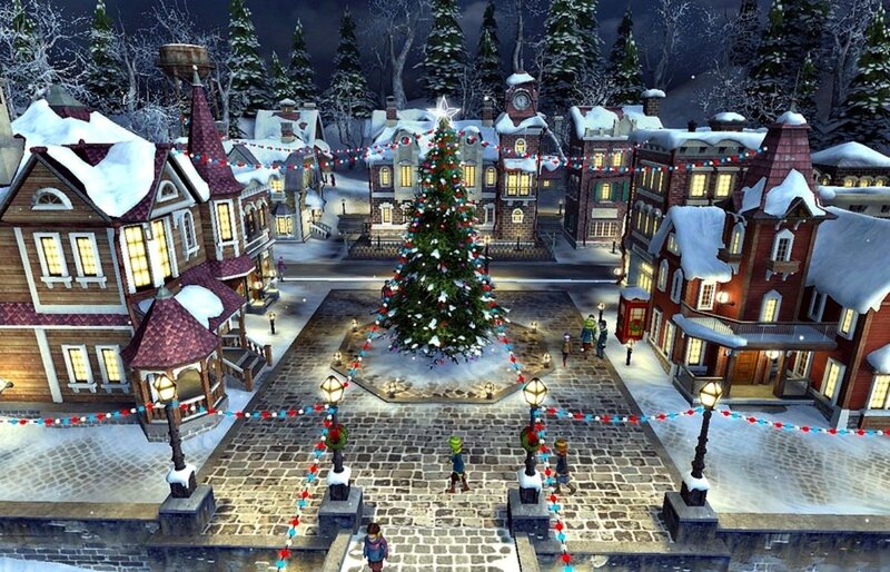 Christmas Tree in Town Square — White