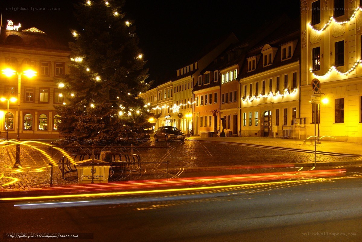 Christmas tree in town square