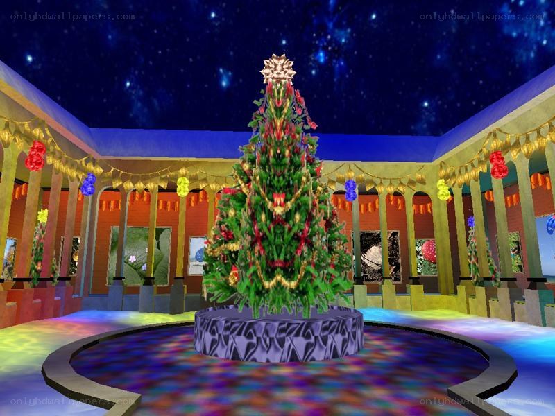 Christmas tree in virtual hall