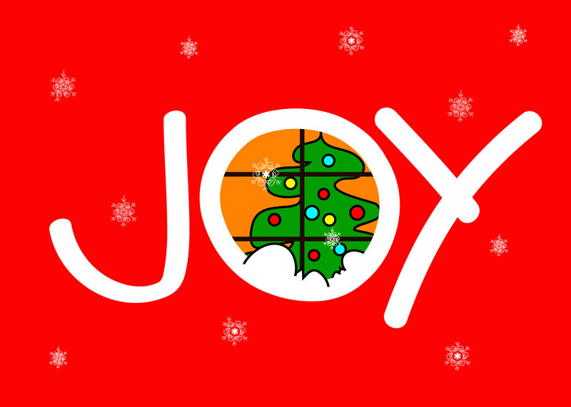 Christmas Tree in Window — Red