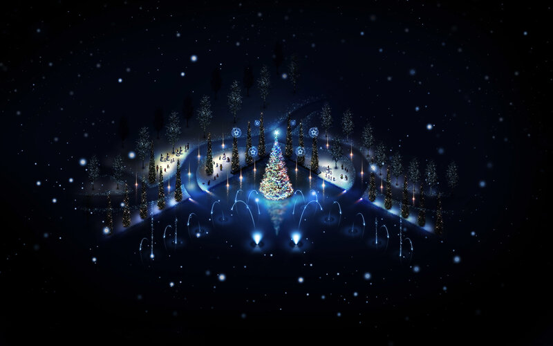 Christmas tree in winter park