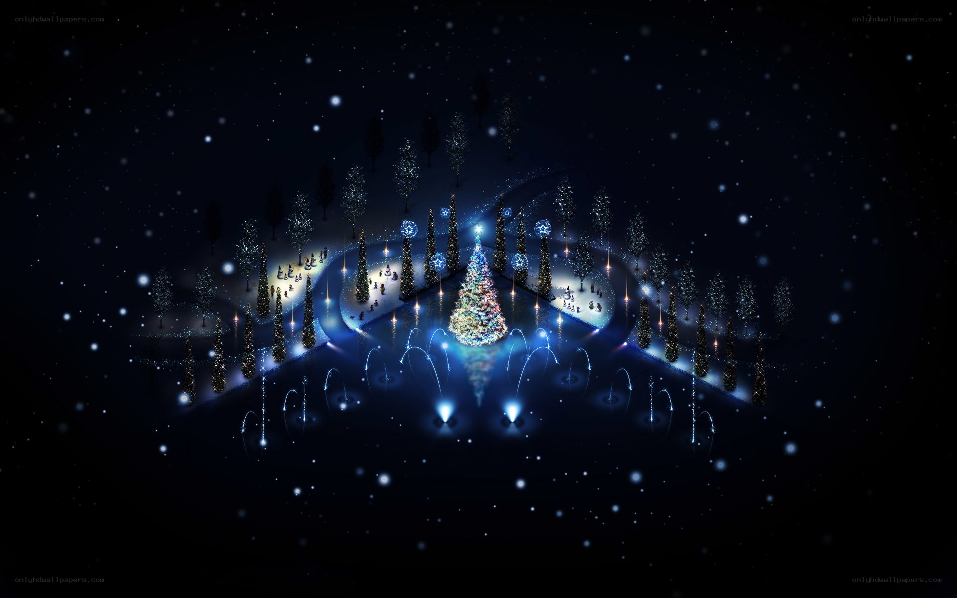 Christmas tree in winter park