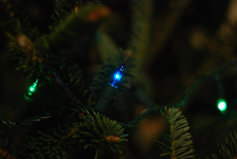 Christmas Tree Lights — Green, Festive, Night
