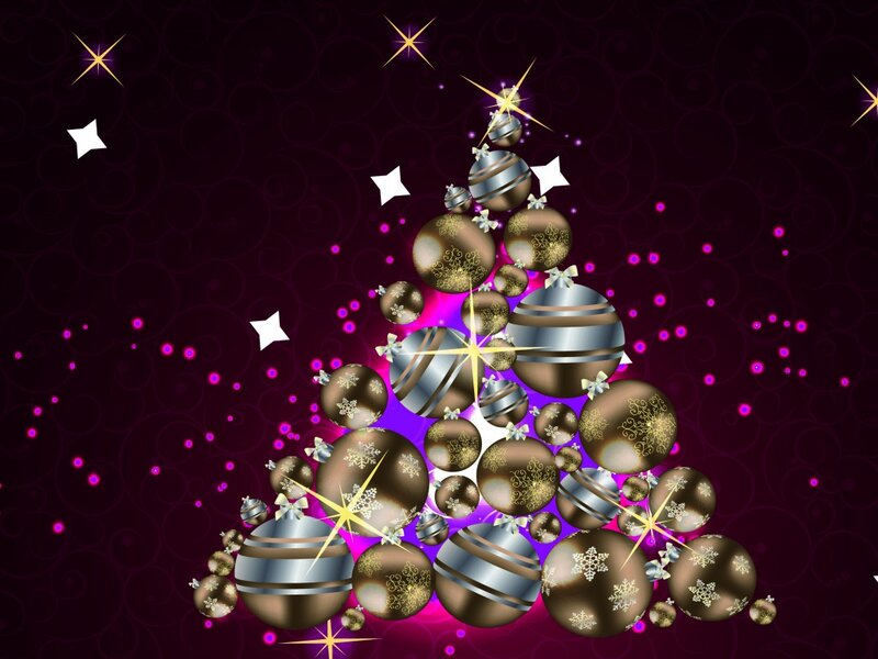 Christmas Tree Made of Ornaments — Purple