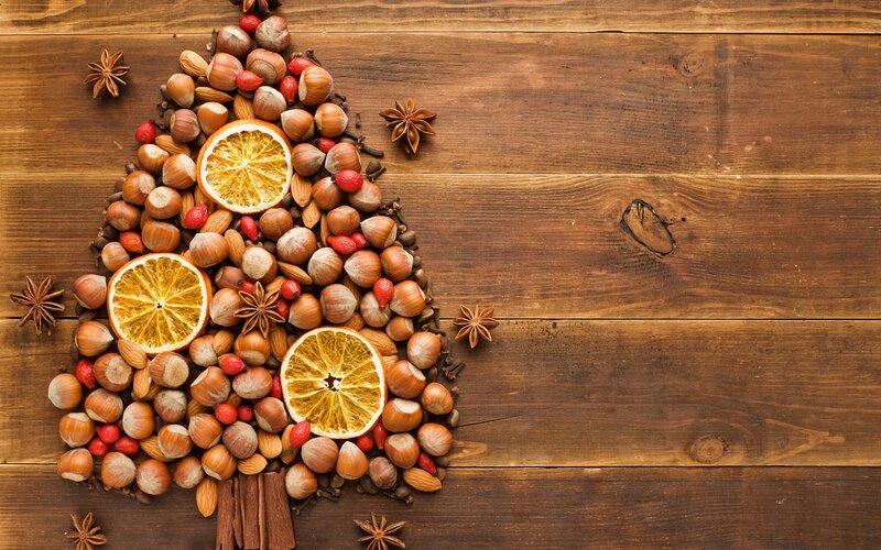 Christmas Tree Made of Spices — Brown, Festive