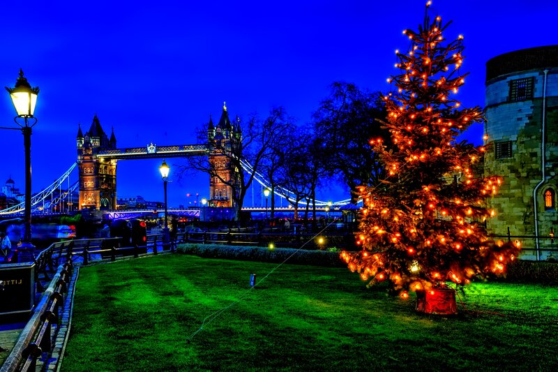 Christmas Tree Near Tower Bridge