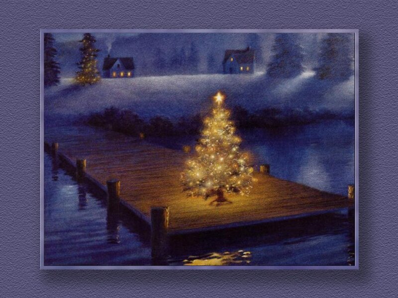 Christmas Tree on Dock