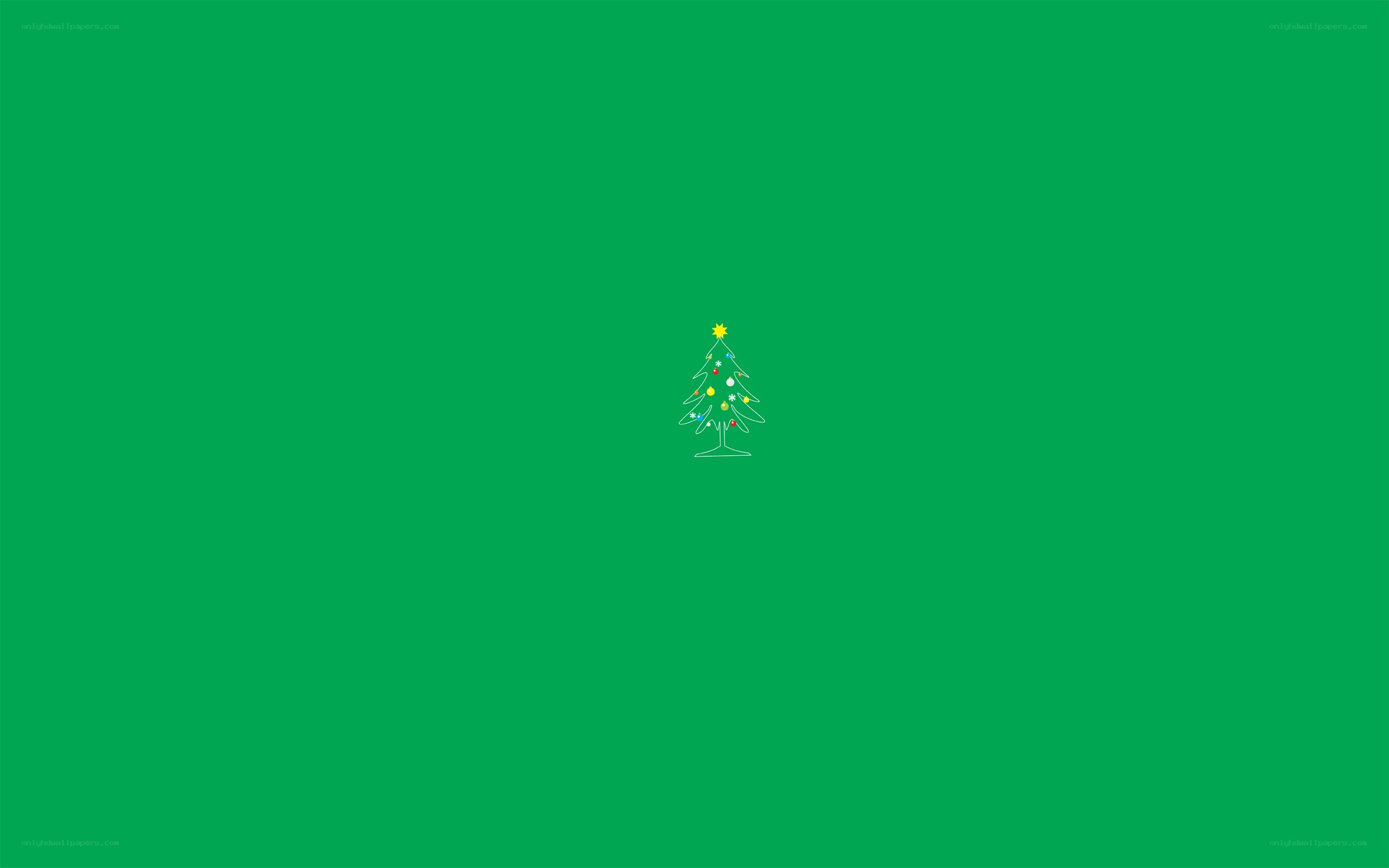 Christmas tree on green background