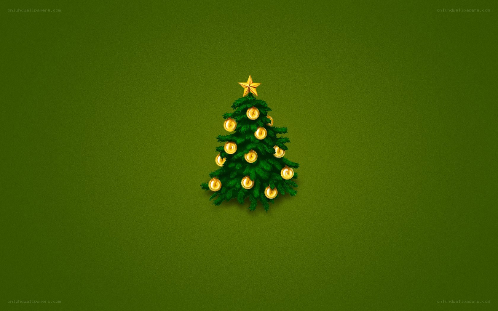 Christmas tree on green
