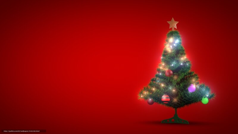Christmas tree on red background