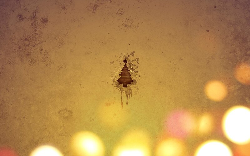 Christmas tree on textured background