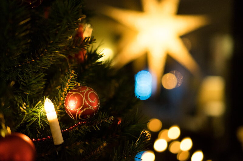 Christmas Tree Ornament — Green, Festive, Night