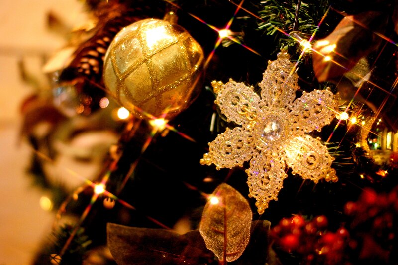 Christmas Tree Ornaments — Gold, Festive