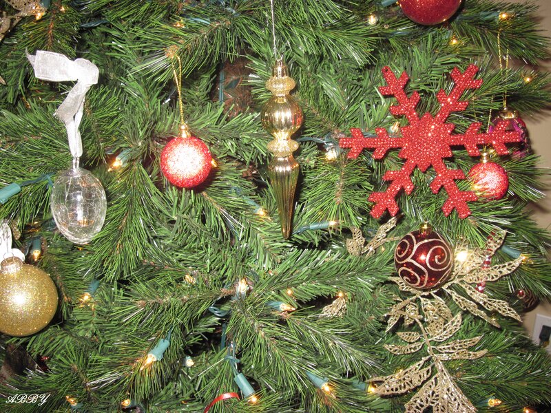 Christmas Tree Ornaments — Green, Festive, Winter, Photograph, Lights, Snowflake