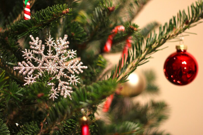 Christmas Tree Ornaments — Green, Festive, Winter, Photograph, Snowflake Ornament
