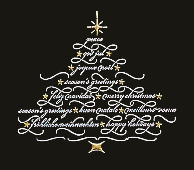 Christmas Tree Text Design — Black