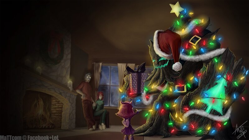 Christmas tree with a monster