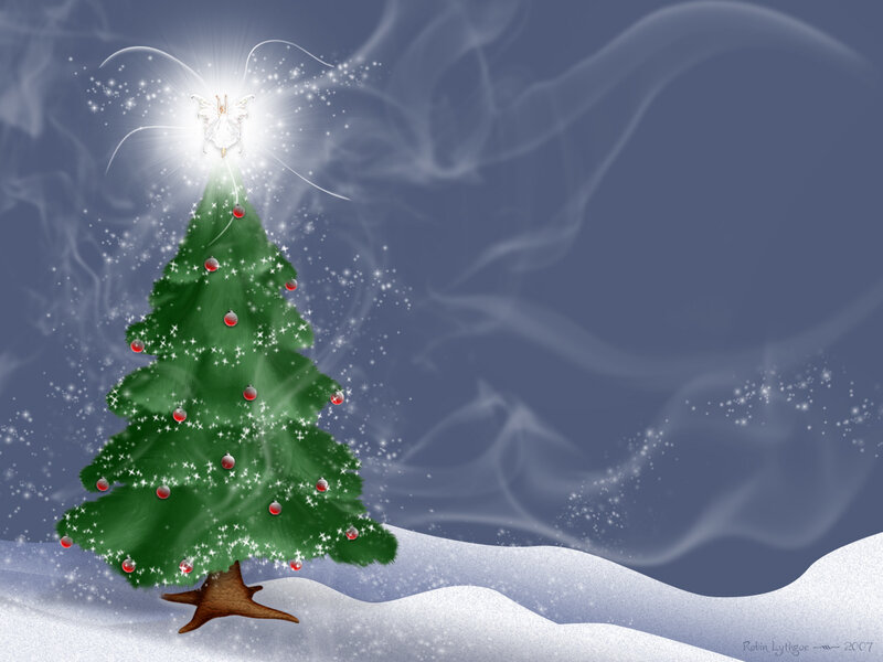 Christmas tree with angel
