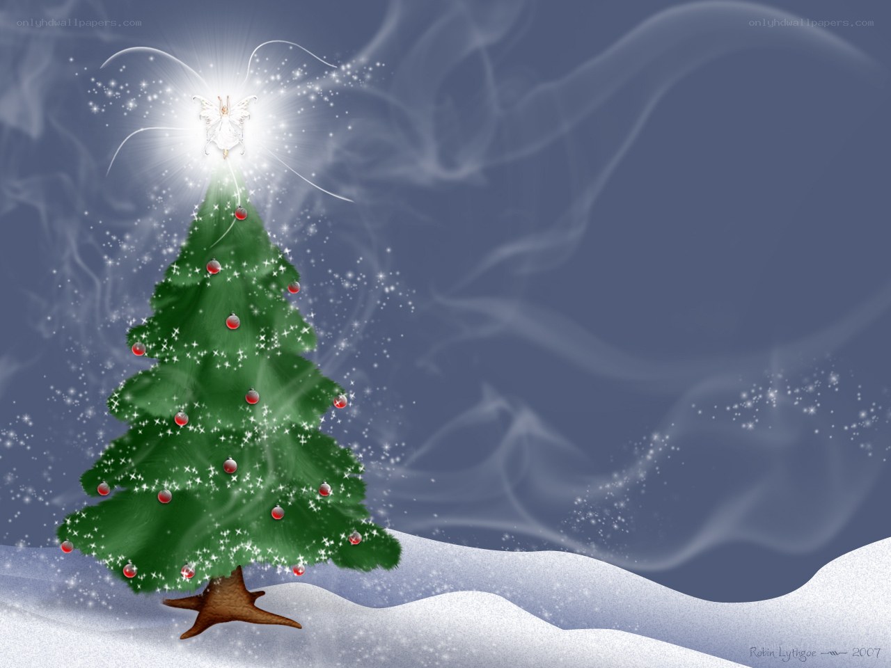 Christmas tree with angel