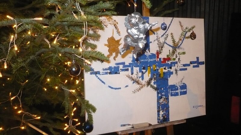 Christmas tree with artwork
