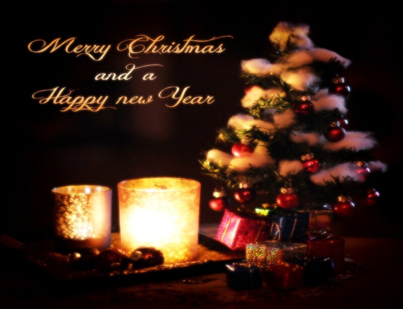 Christmas Tree with Candles — Black