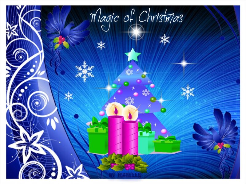 Christmas Tree with Candles — Blue