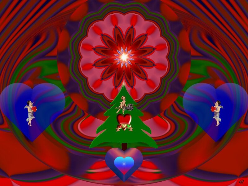 Christmas Tree with Cherubs