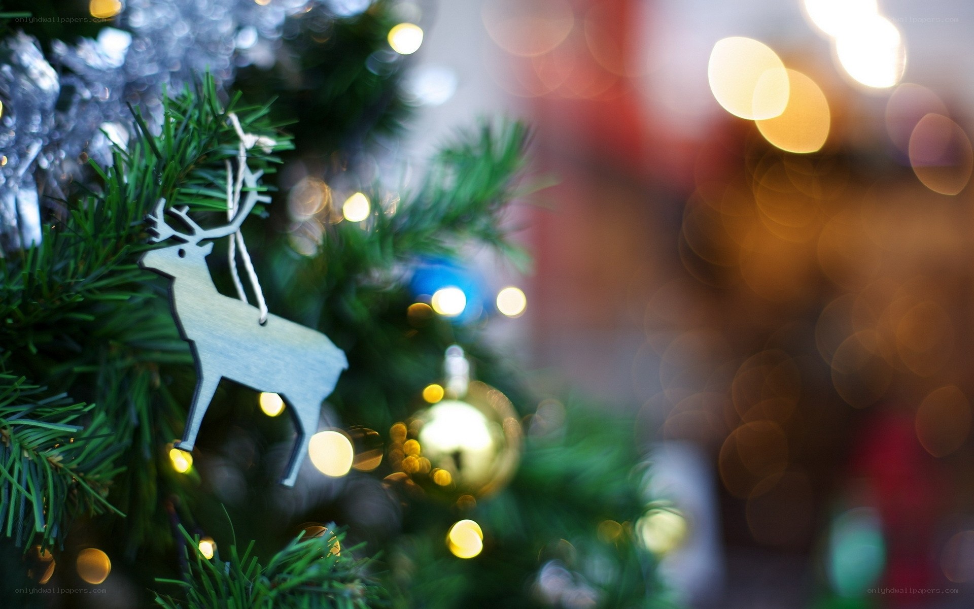 Christmas tree with deer ornament