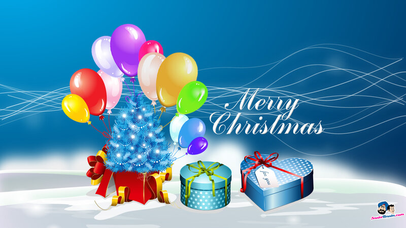 Christmas Tree with Gifts — Blue
