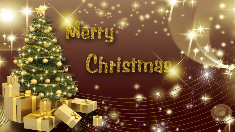 Christmas Tree with Gifts — Gold