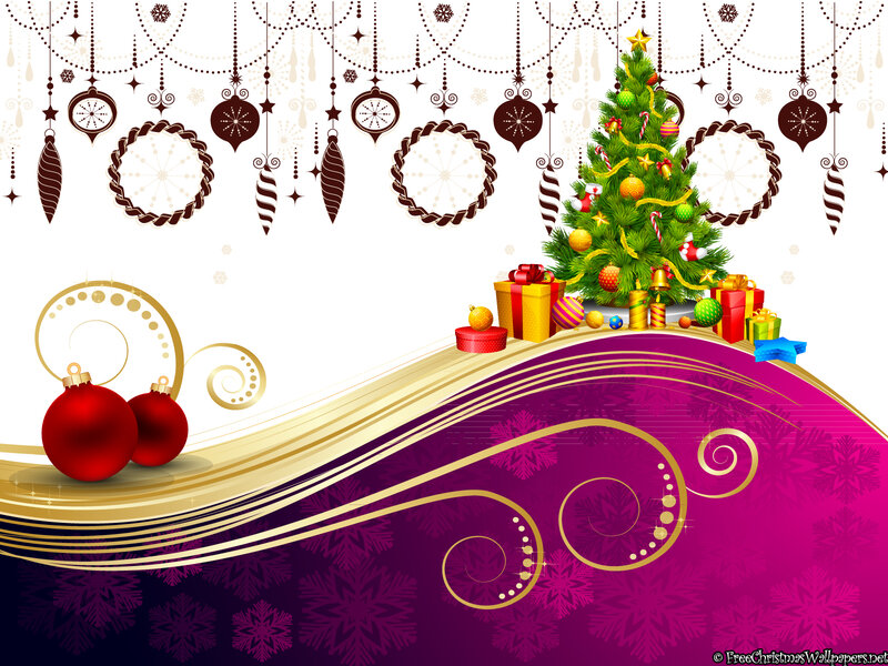 Christmas Tree with Gifts — Purple