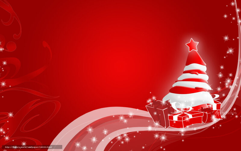 Christmas Tree with Gifts — Red, Festive