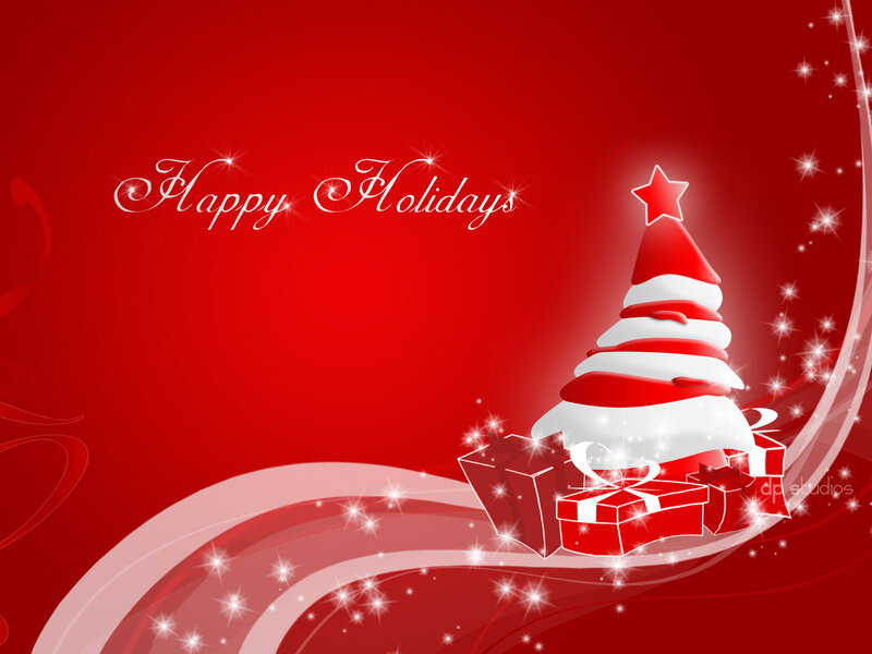 Christmas Tree with Gifts — Red, Festive, Winter, Digital Art, Star, Sparkles