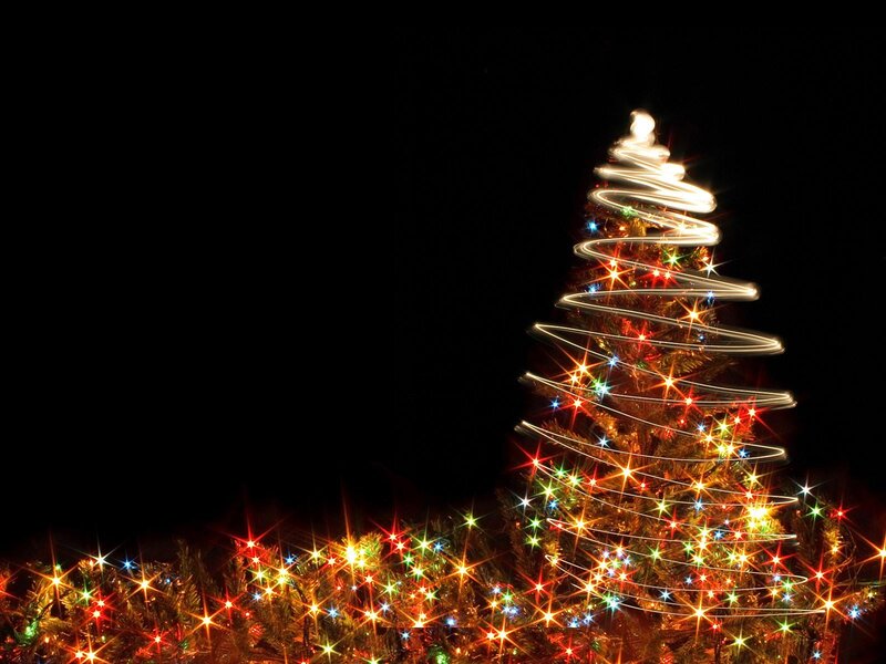 Christmas Tree with Lights — Red, Festive